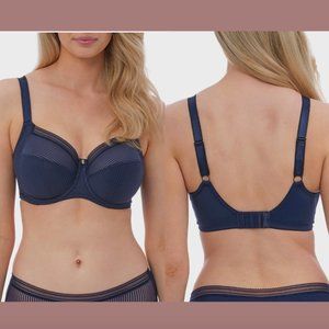 NEW $64 Fantasie [ 32J US ] Fusion Underwire Side Support Bra In Navy Blue #5800